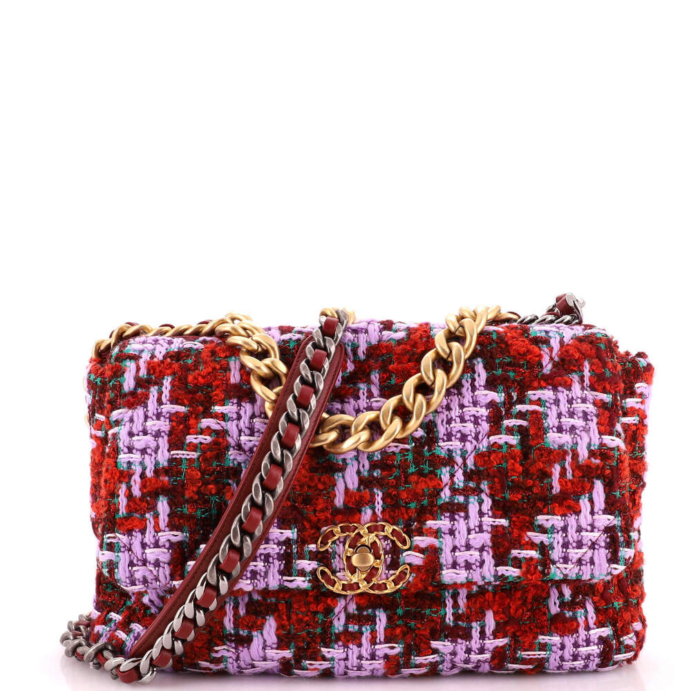 Chanel Large 19 Flap Bag Quilted Tweed